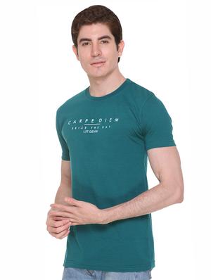 green typographic chest print t-shirt - 16698125 - Standard Image - 2