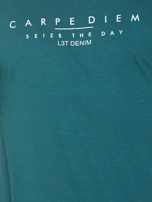 green typographic chest print t-shirt - 16698125 - Standard Image - 5