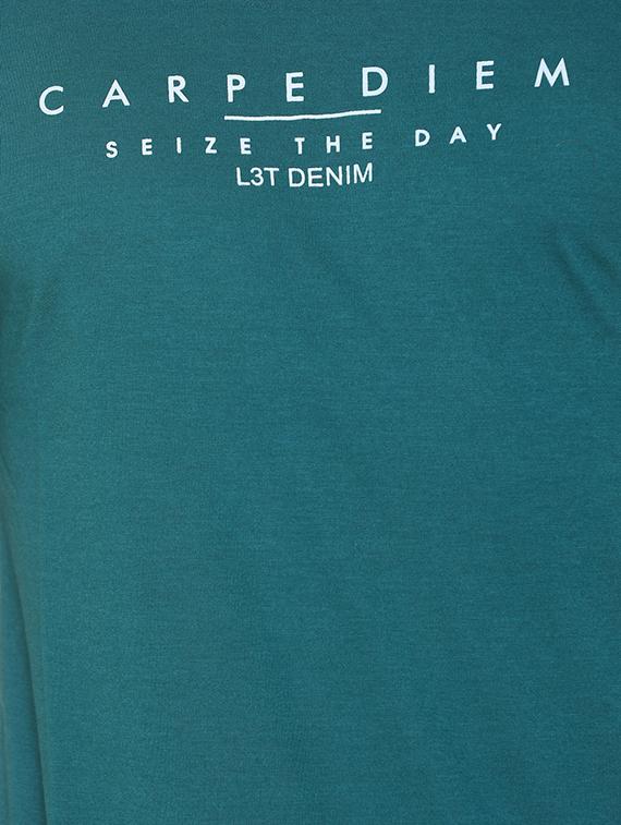 green typographic chest print t-shirt - 16698125 - Zoom Image - 5