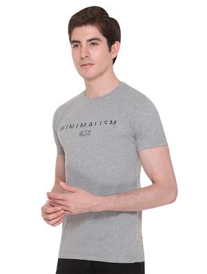 grey typographic chest print t-shirt - 16698128 - Standard Image - 2