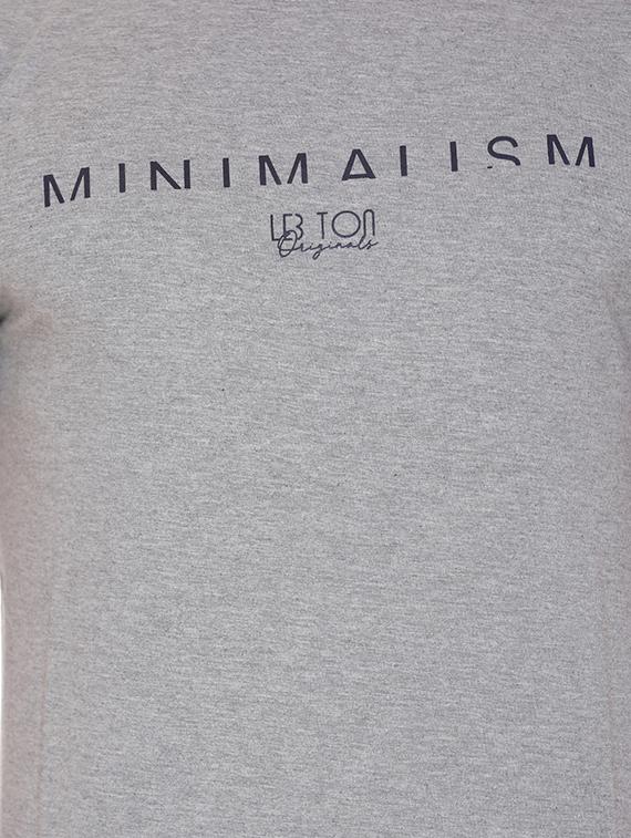 grey typographic chest print t-shirt - 16698128 - Zoom Image - 5