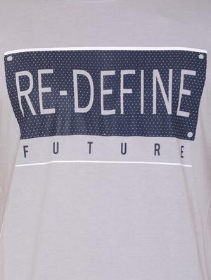 grey typographic chest print t-shirt - 16698130 - Standard Image - 5