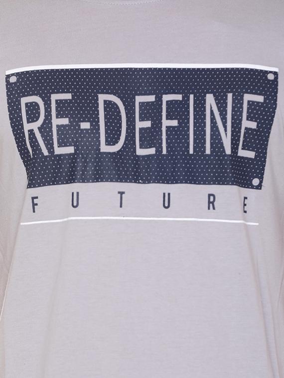 grey typographic chest print t-shirt - 16698130 - Zoom Image - 5