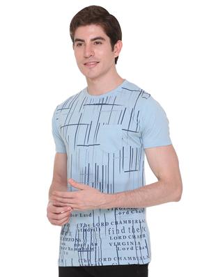 light blue front printed t-shirt - 16698135 - Standard Image - 2