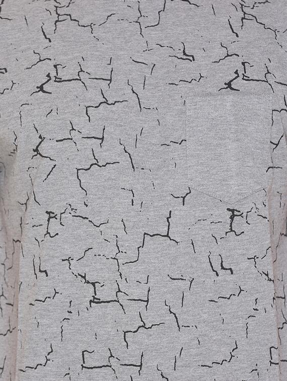 grey front print pocket t-shirt - 16698139 - Zoom Image - 5