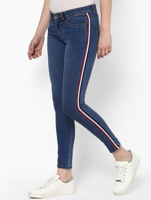 side taped stone washed jeans - 16698238 - Standard Image - 2