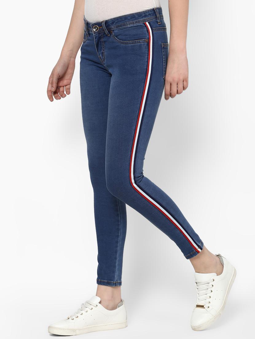 side taped stone washed jeans - 16698238 - Zoom Image - 2