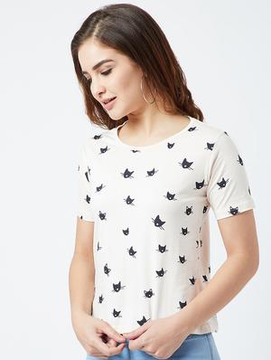round neck quirky print tee - 16698535 - Standard Image - 2