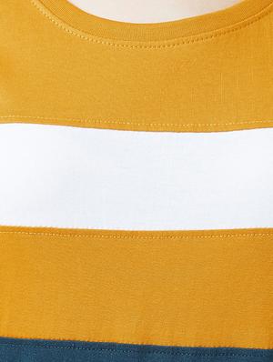 round neck color block tee - 16698537 - Standard Image - 5