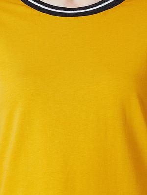 contrast crew neck solid tee - 16698539 - Standard Image - 5