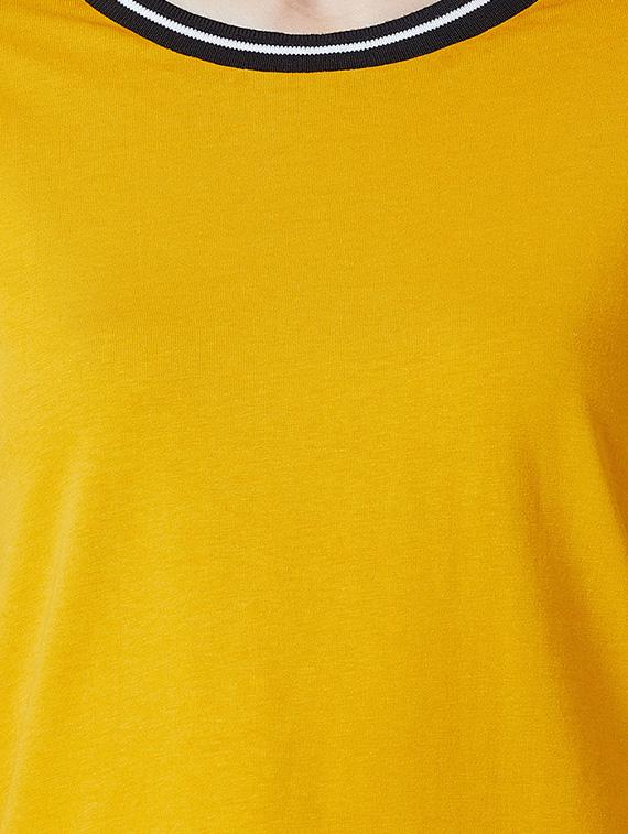 contrast crew neck solid tee - 16698539 - Zoom Image - 5