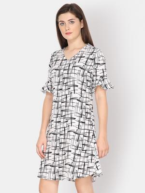 abstract a-line ethnic dress - 16698607 - Standard Image - 2