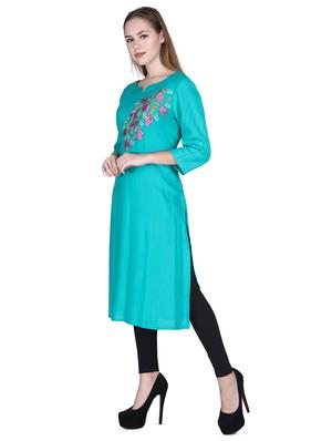 embroidered straight kurta - 16698656 - Standard Image - 2