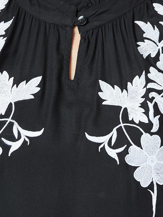 bishop sleeved embroidered detail top - 16698798 - Zoom Image - 5