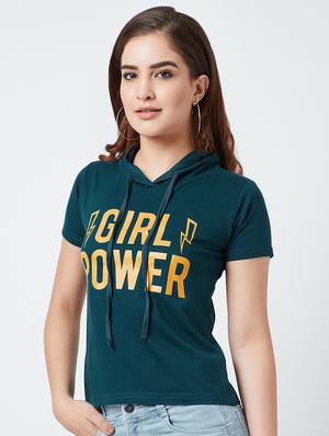 short sleeved quirky text hooded tee - 16699039 - Standard Image - 2