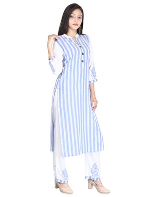 striped kurta palazzo set - 16699081 - Standard Image - 2