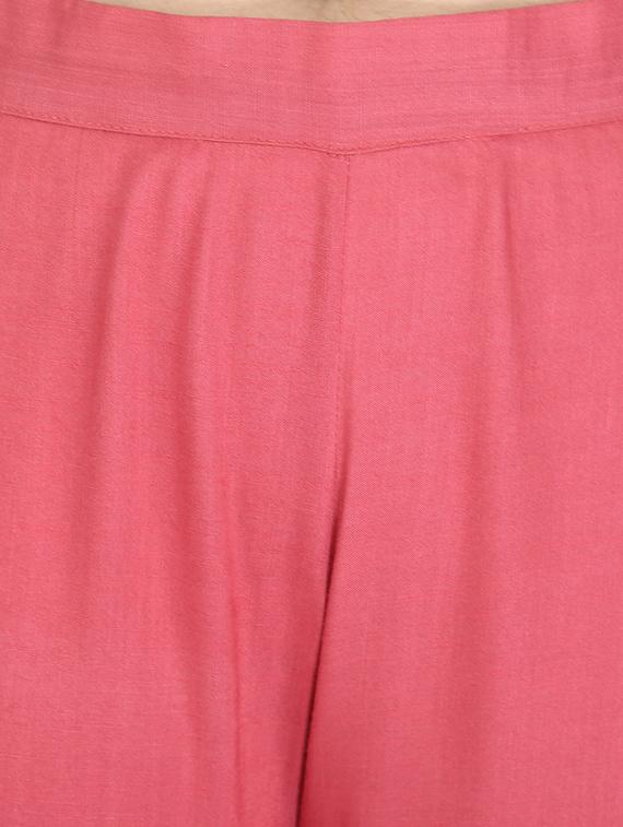 peach rayon kurta sharara set - 16699086 - Zoom Image - 5