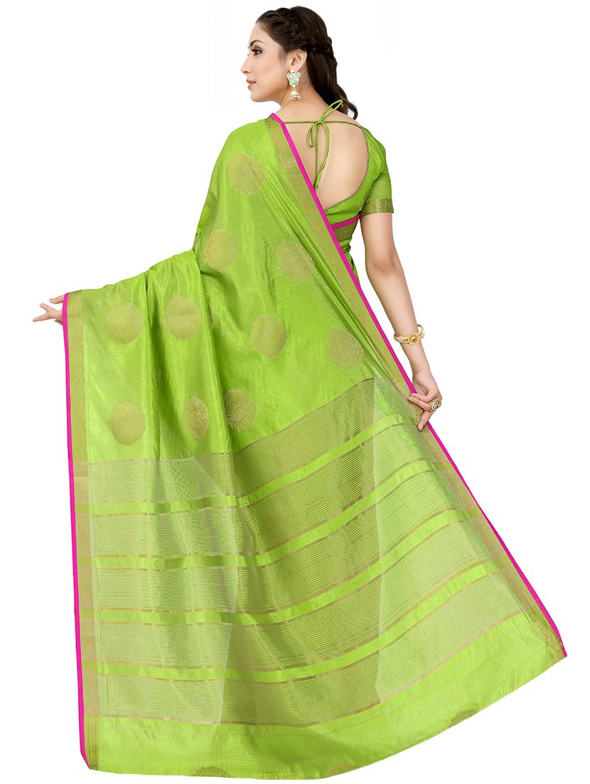 contrast kanjivaram saree with blouse - 16699130 - Zoom Image - 2