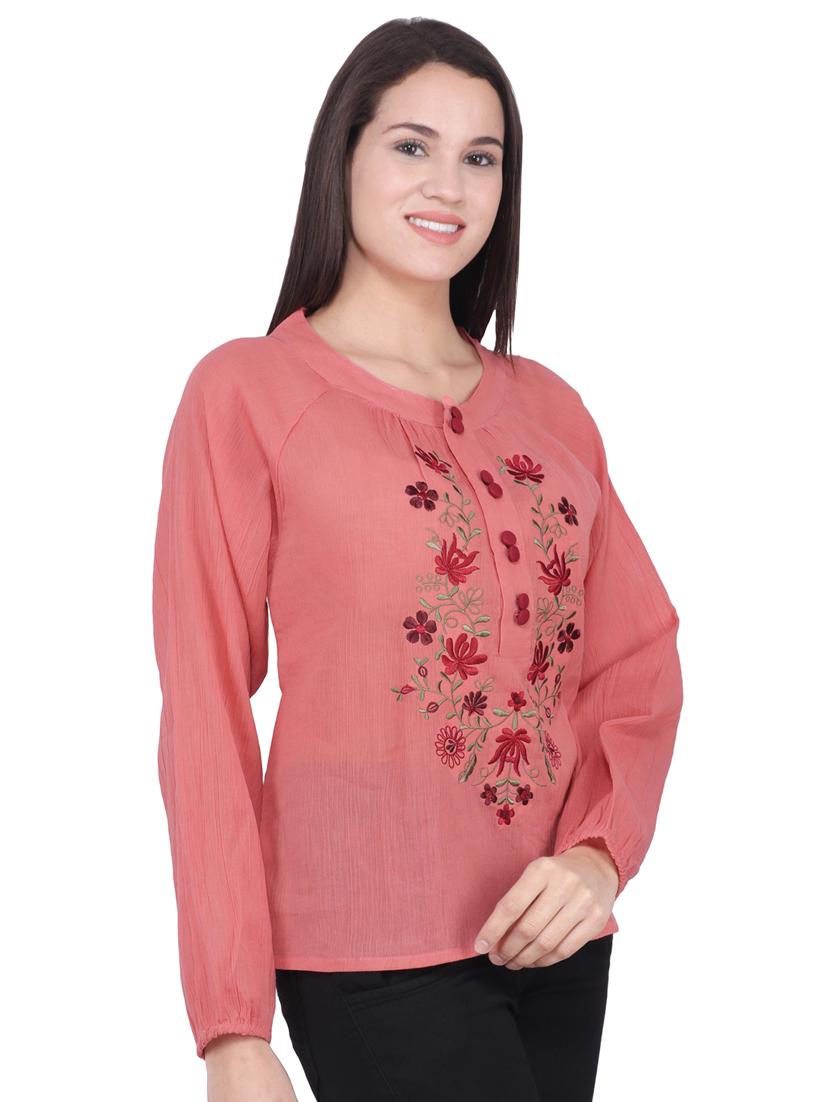 embroidered a-line kurti - 16699280 - Zoom Image - 2