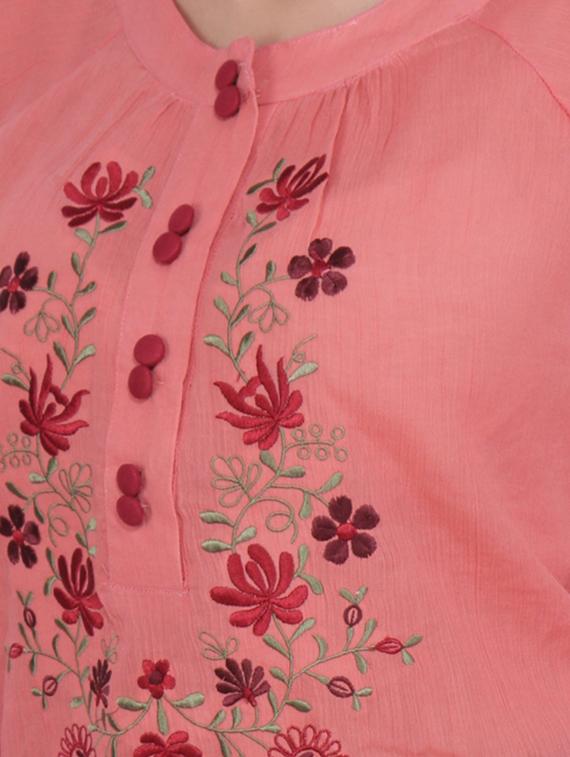 embroidered a-line kurti - 16699280 - Zoom Image - 5