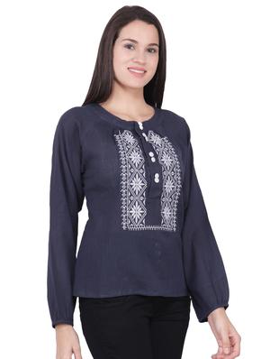 embroidered a-line kurti - 16699283 - Standard Image - 2