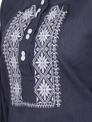 embroidered a-line kurti - 16699283 - Standard Image - 5