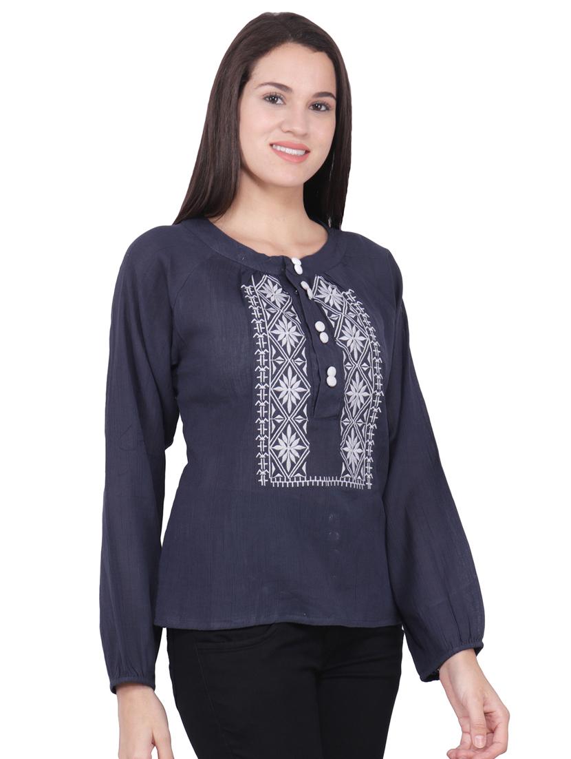 embroidered a-line kurti - 16699283 - Zoom Image - 2