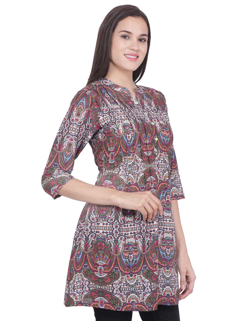 kalamkari a-line kurti - 16699284 - Zoom Image - 2