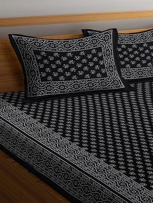 cotton printed king king size bed sheet with 2 pillow covers - 16699436 - Standard Image - 2