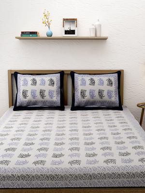 cotton printed king king size bed sheet with 2 pillow covers - 16699444 - Standard Image - 2
