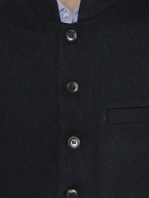 navy blue solid nehru jacket - 16699630 - Standard Image - 5