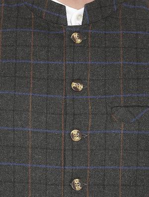 grey checkered nehru jacket - 16699633 - Standard Image - 5