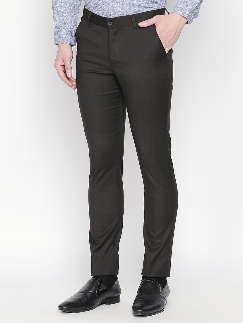 black solid flat front formal trouser - 16699719 - Zoom Image - 2