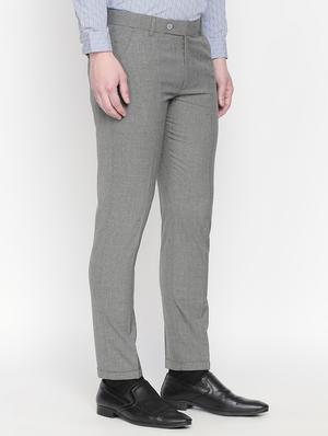 grey textured flat front formal trouser - 16699728 - Standard Image - 2