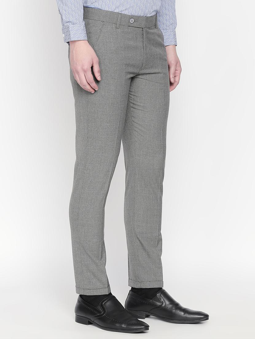 grey textured flat front formal trouser - 16699728 - Zoom Image - 2