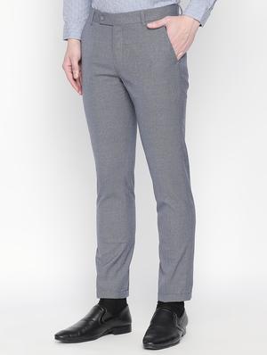 grey textured flat front formal trouser - 16699729 - Standard Image - 2