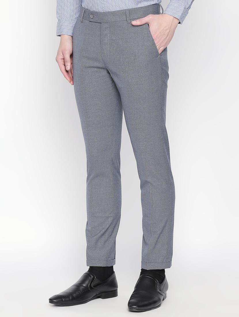 grey textured flat front formal trouser - 16699729 - Zoom Image - 2