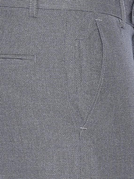 grey textured flat front formal trouser - 16699729 - Zoom Image - 5