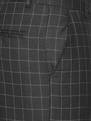 black checkered flat front formal trouser - 16699730 - Standard Image - 5