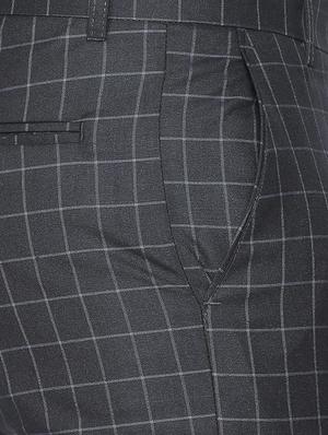 black checkered flat front formal trouser - 16699731 - Standard Image - 5