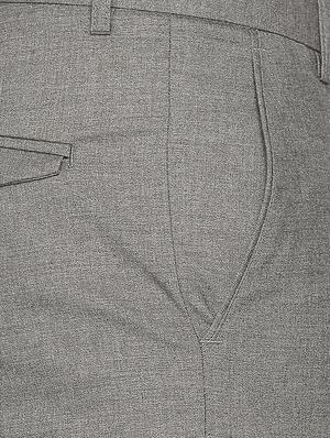 grey solid flat front formal trouser - 16699735 - Standard Image - 5