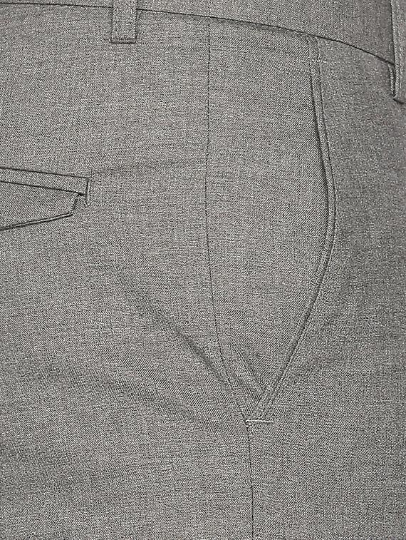 grey solid flat front formal trouser - 16699735 - Zoom Image - 5