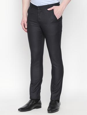 black textured flat front formal trouser - 16699743 - Standard Image - 2
