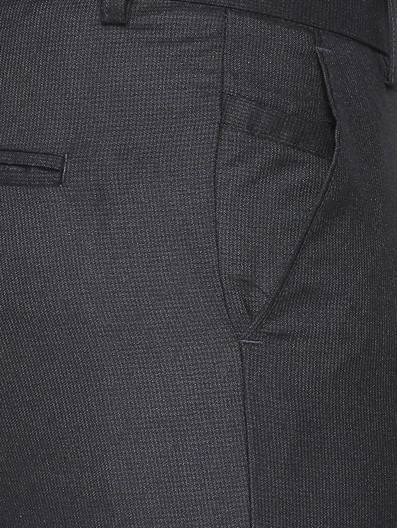 black textured flat front formal trouser - 16699743 - Zoom Image - 5
