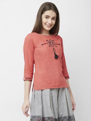 embroidered skirt top set - 16699753 - Standard Image - 2