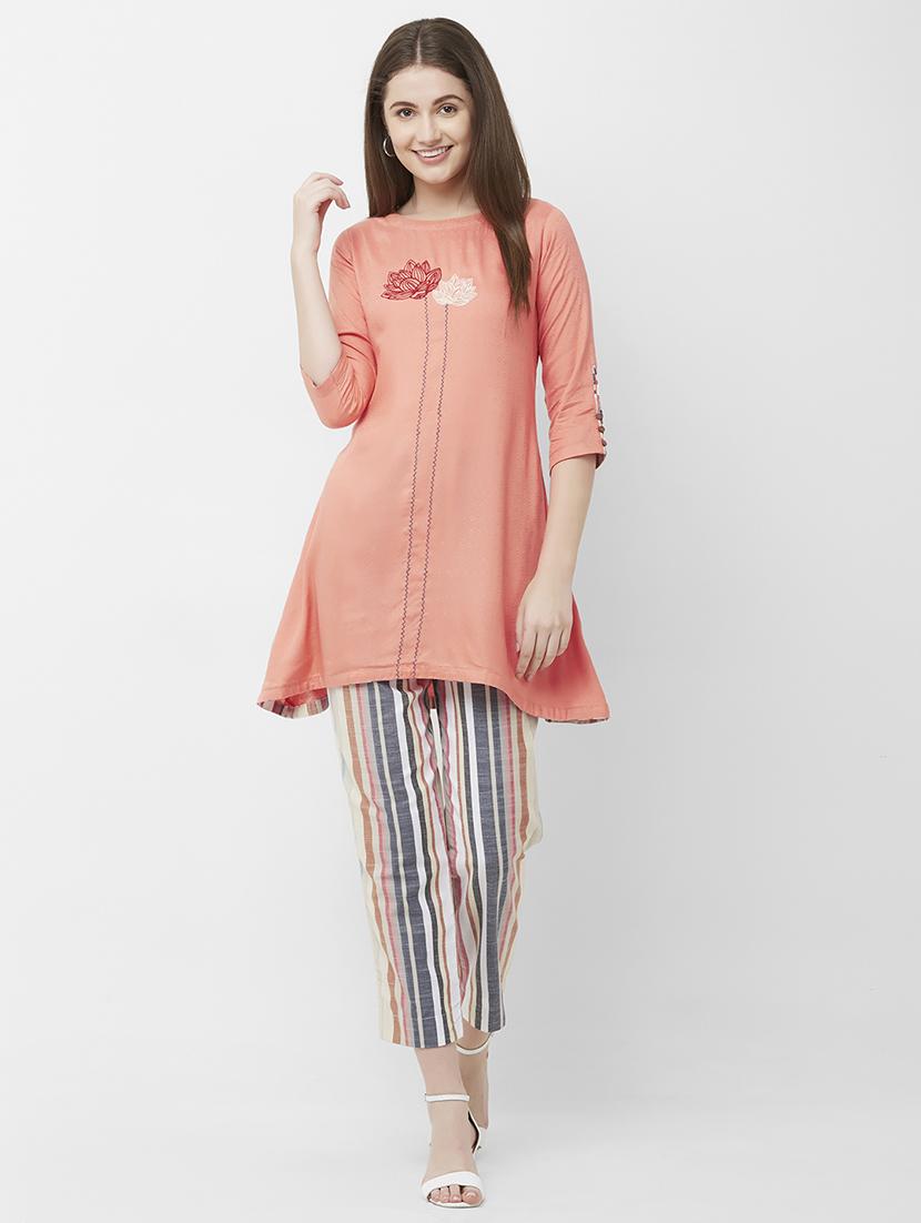 solid a-line kurti - 16699806 - Zoom Image - 5