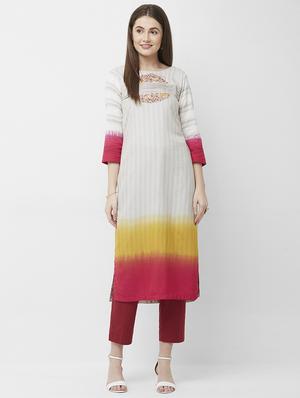 embroidered straight kurta - 16699811 - Standard Image - 2