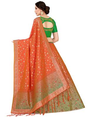 foil print contrast kalidar lehenga - 16699826 - Standard Image - 2