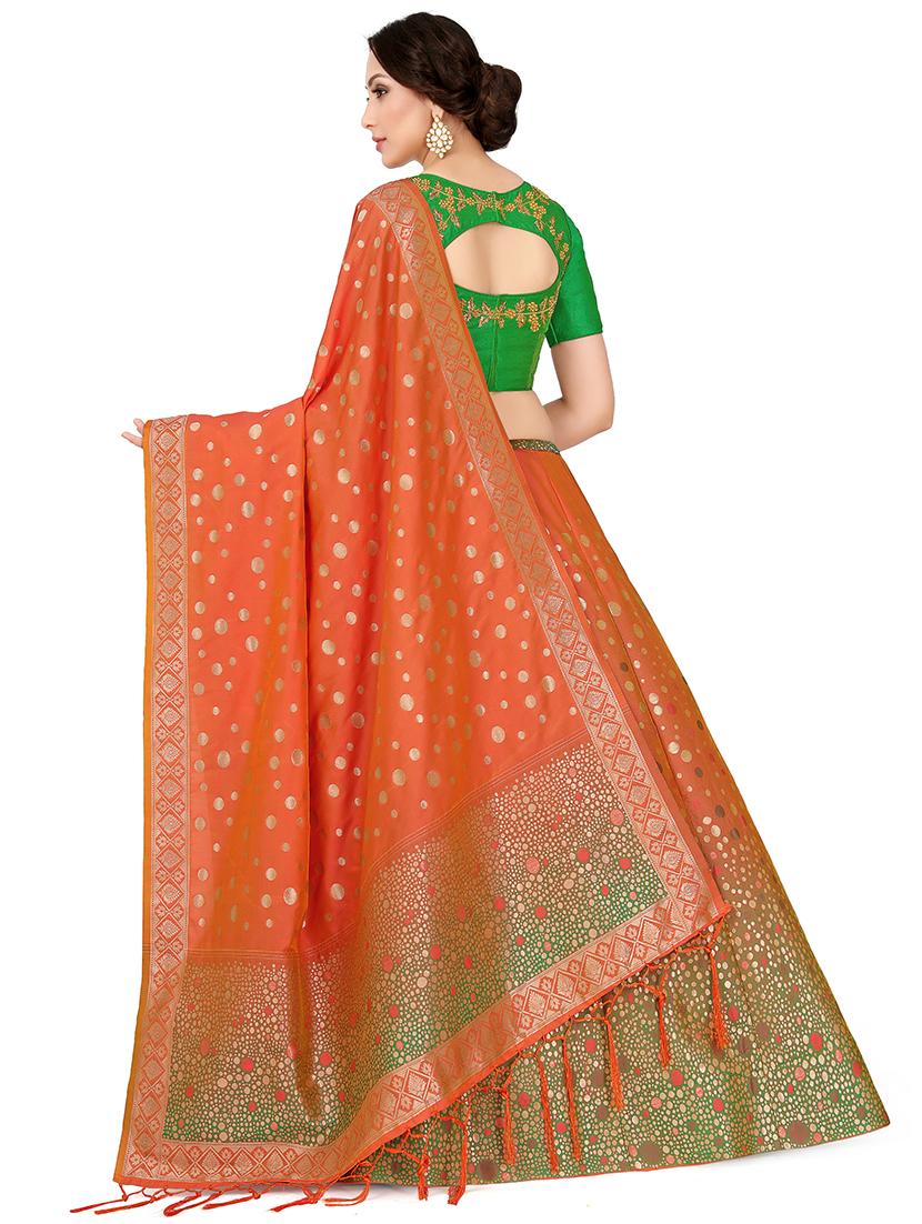 foil print contrast kalidar lehenga - 16699826 - Zoom Image - 2