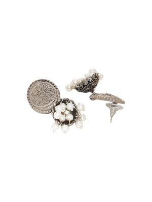 silver brass jhumka earring - 16700046 - Standard Image - 2